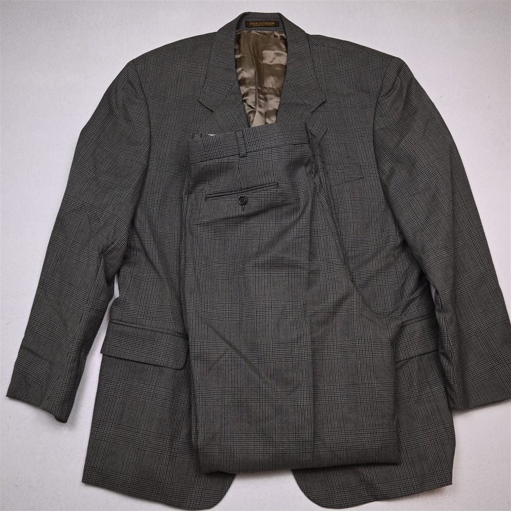 Thomas Churchill 42R 33x32 Brown Glenn Plaid 100% Wool Mens Jacket Pants‎ Suit